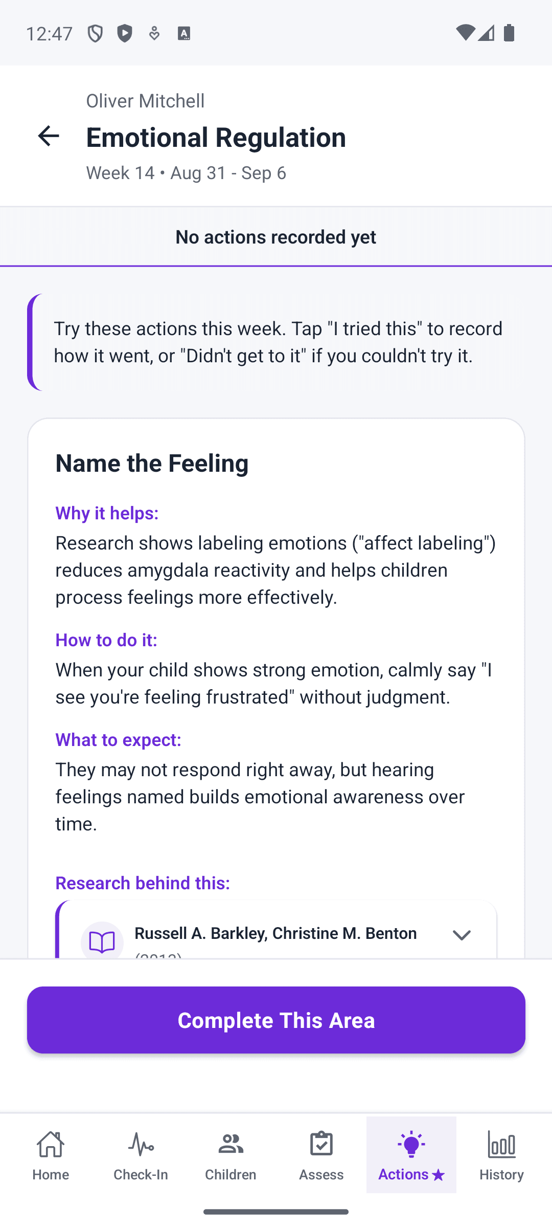A ParentPilot strategy card showing why it helps, how to do it, and the research it came from