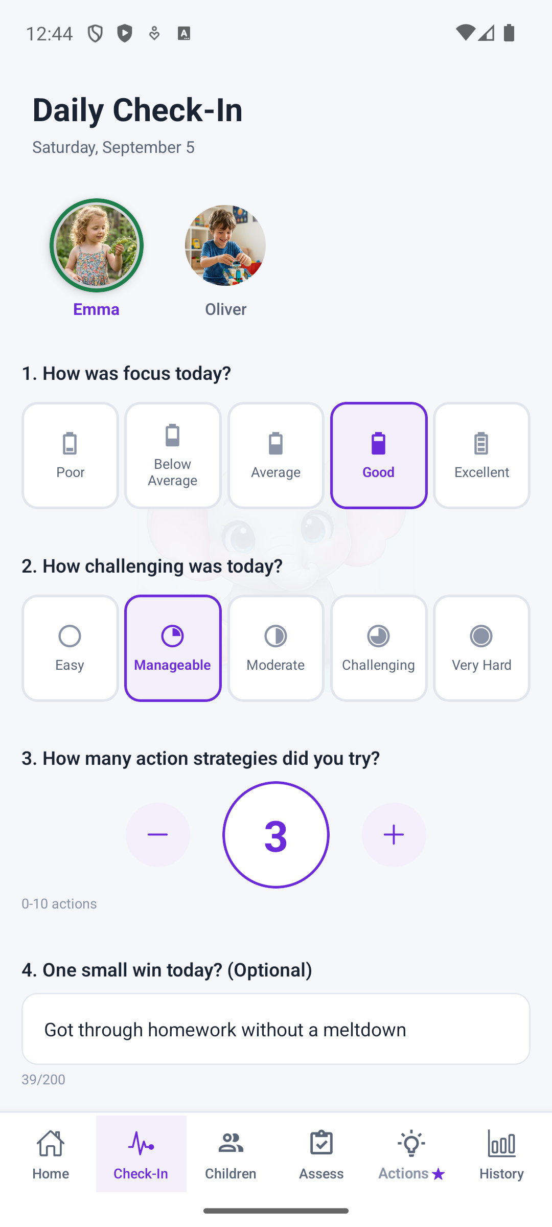 Daily Check-In